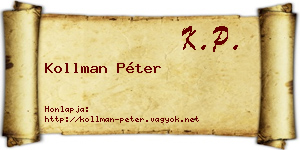 Kollman Péter névjegykártya