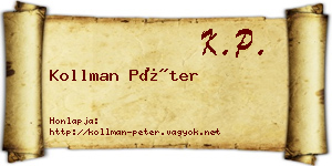 Kollman Péter névjegykártya